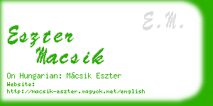 eszter macsik business card