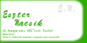 eszter macsik business card